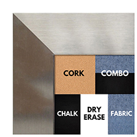 BB1708-3 | Stainless Steel Look - Mica Finish - Moulding | Custom Cork Bulletin Board | Custom White Dry Erase Board | Custom Chalk Board