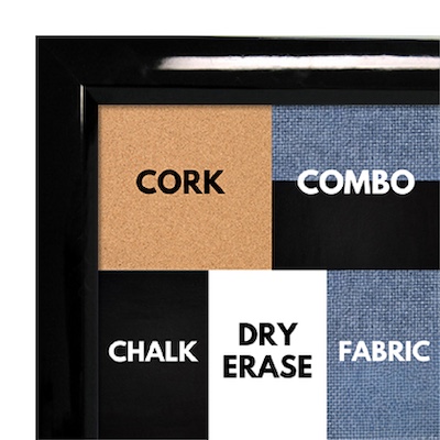 BB311-1 High Gloss Black Lacquer Small Custom Cork Chalk or Dry Erase Board