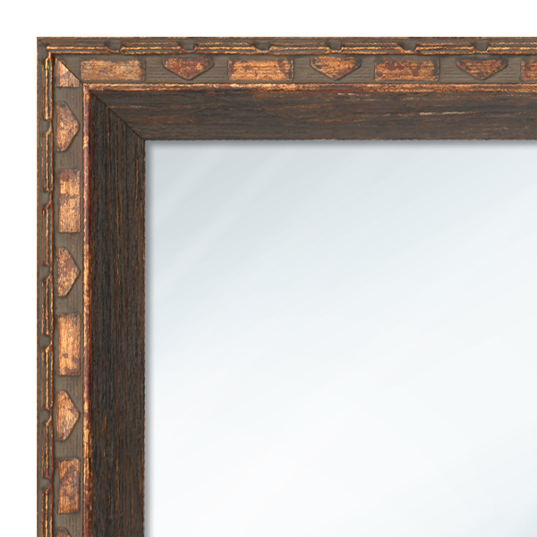 MR1222-2 Artifact Deco Bevel Antique Grey - Custom Small Mirror - 1.25 Inch Wide