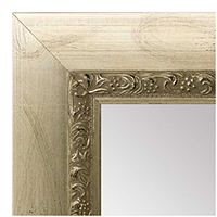 MR1051-2 Silver Leaf Distress  Custom Mirror With Black Scratching
