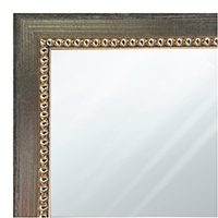 MR1206-3 Silver Square w/ Bead - Custom Small Mirror - 0.75 Inch Wide
