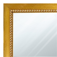 MR1206-4 Gold Square w/ Bead - Custom Small Mirror - 0.75 Inch Wide