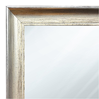 MR1208-4 Silver Scoop with Debossed Pattern - Custom Small Mirror - 1.125 Inch Wide