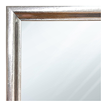 MR1209-4 Bright Silver Distressed Scoop - Custom Small Mirror - 0.75 Inch Wide