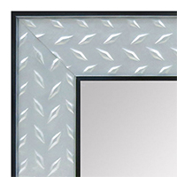 MR1503-1 Stainless Steel Look with Diamond Pattern - Large Custom Wall Mirror Custom Floor Mirror
