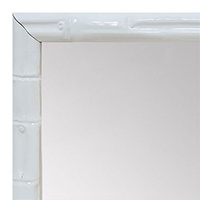 MR1551-1 Glossy White - Tropical Bamboo - Small Custom Wall Mirror Custom Floor Mirror