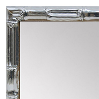 MR1551-5 Glossy Silver - Tropical Bamboo - Small Custom Wall Mirror Custom Floor Mirror