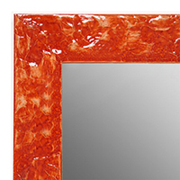 MR1692-4 | Glossy Orange / Design | Custom Wall Mirror | Decorative Framed Mirrors | Wall D�cor