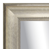 MR1902-2 Silver Leaf Scoop with Rounded Outer Edge  Custom Mirror