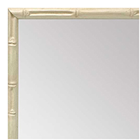 MR1948-4 Very Small Distressed White Tropical Bamboo Custom Framed Mirror