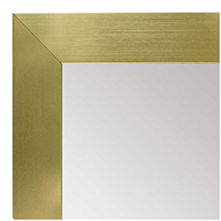 MR1962-9 Brushed Gold Flat 1 1/2" Wide Modern Custom Framed Mirror