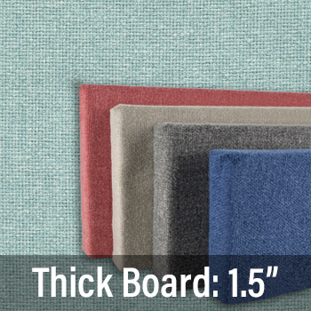 FW830-09 Soft Colors: Seafoam - Frameless Fabric Wrap Cork Bulletin Board - Classic Hook And Loop Velcro