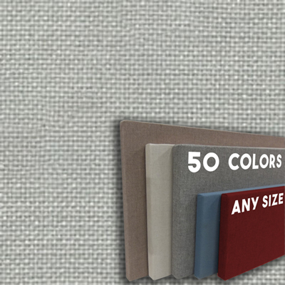 FW800-26 Nickel - Frameless Fabric Wrap Cork Bulletin Board - Classic Hook And Loop Velcro