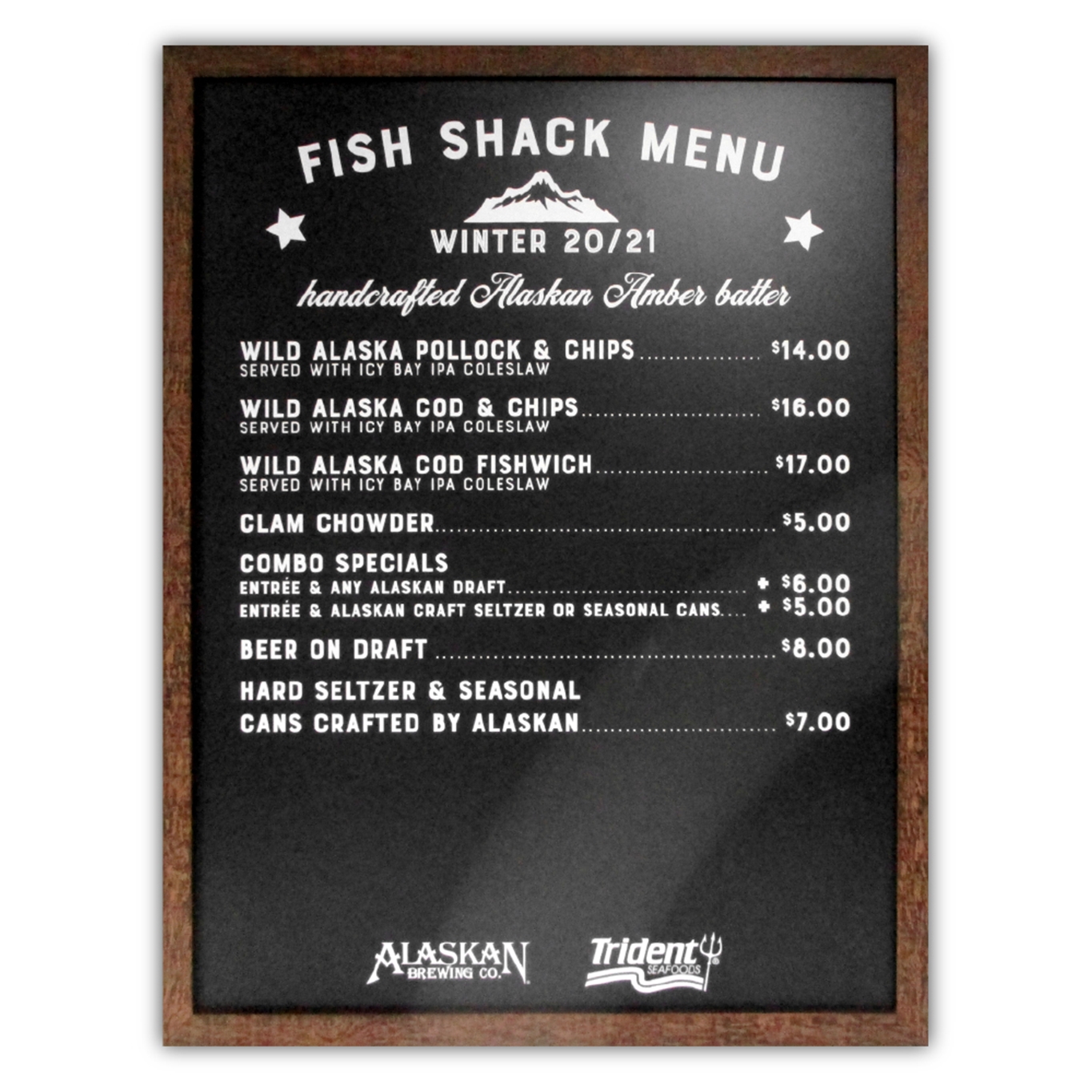 PB1011 Custom Framed Printed Non-Magnetic Chalk Board - 1.25 Inch Frame 