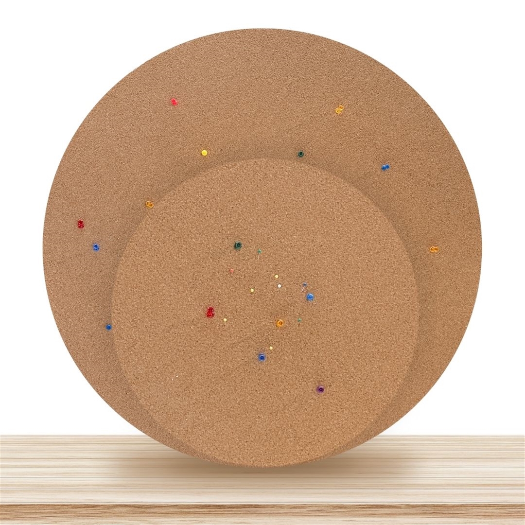 MT112 Frameless Round Mounted Cork Bulletin Board Circles - Custom Cut To Size