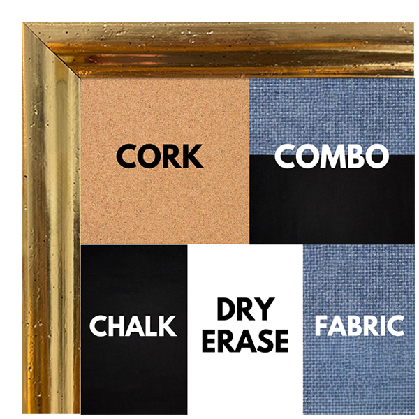 BB1209-1 Gold  - 0.75 Inch Wide - Custom Cork, Chalk, Dry Erase