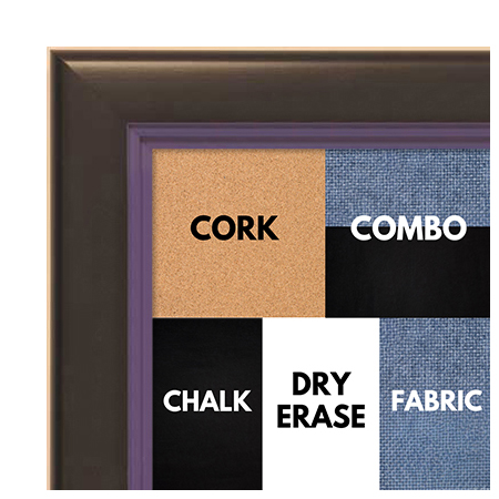 BB1401-6 Black With Purple Lip Custom Cork Chalk or Dry Erase Board Medium To Large