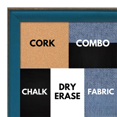 BB1569-9 Small Turquoise With Top Outside Distressed Accent Custom Cork Chalk or Dry Erase Board