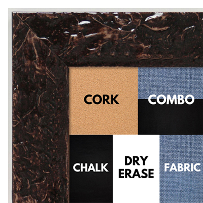 BB1692-5 | Glossy Chocolate / Design | Custom Cork Bulletin Board | Custom White Dry Erase Board | Custom Chalk Board