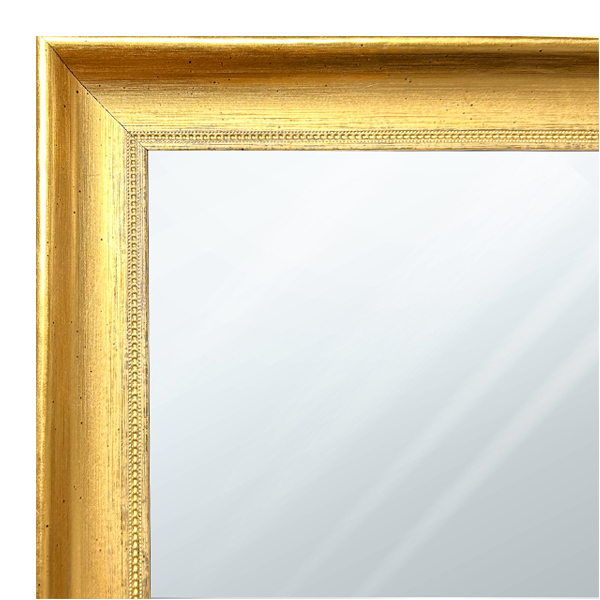 MR1208-2 Gold Scoop with Debossed Pattern - Custom Small Mirror - 1.125 Inch Wide