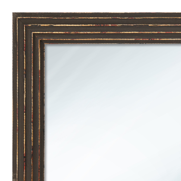 MR1220-1 Artifact Greek Column Antique Black - Custom Small Mirror - 1.125 Inch Wide