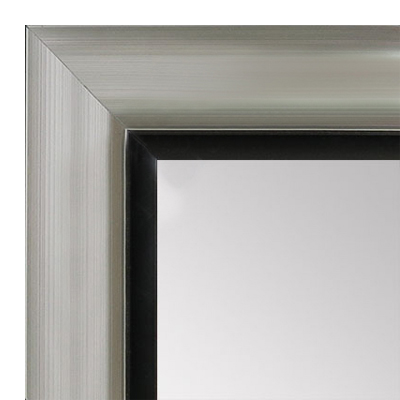 MR1521-1 Silver With Black Trim Large Custom Wall Mirror Custom Floor Mirror