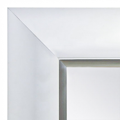 MR1522-6 White With Silver Trim Extra Large Custom Wall Mirror Custom Floor Mirror