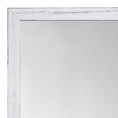 MR1532-2 Distressed Soft White - Very Small Custom Wall Mirror - Custom Bathroom Mirror