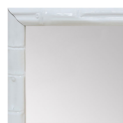 MR1551-1 Glossy White - Tropical Bamboo - Small Custom Wall Mirror Custom Floor Mirror