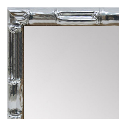 MR1551-5 Glossy Silver - Tropical Bamboo - Small Custom Wall Mirror Custom Floor Mirror