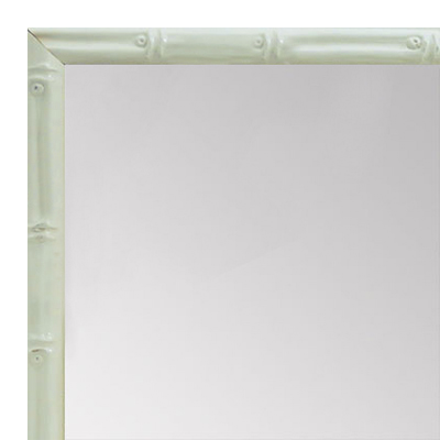 MR1552-1 Glossy White - Tropical Bamboo - Very Small Custom Wall Mirror