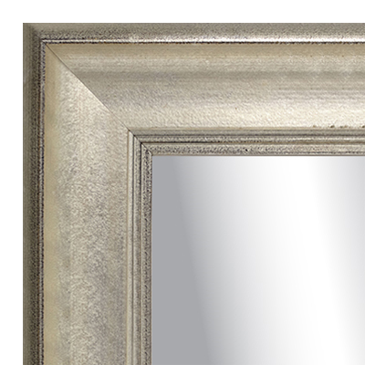 MR1902-2 Silver Leaf Scoop with Rounded Outer Edge  Custom Mirror