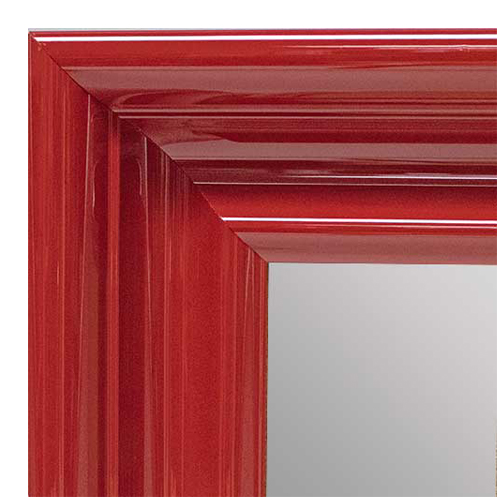 MR1960-4 Extra Large Gloss Red Scoop Style Custom Mirror